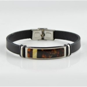 Amber leather bracelets